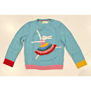 MINI BODEN Size 7-8 Ballerina Bunny Rabbit Long Sleeve Wool Blend Sweater